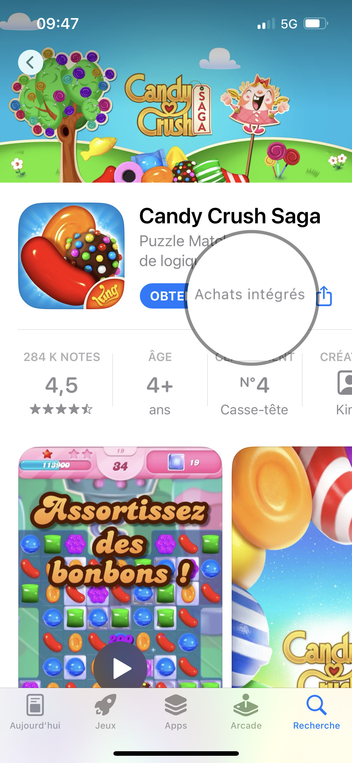Exemple de Candy Crush