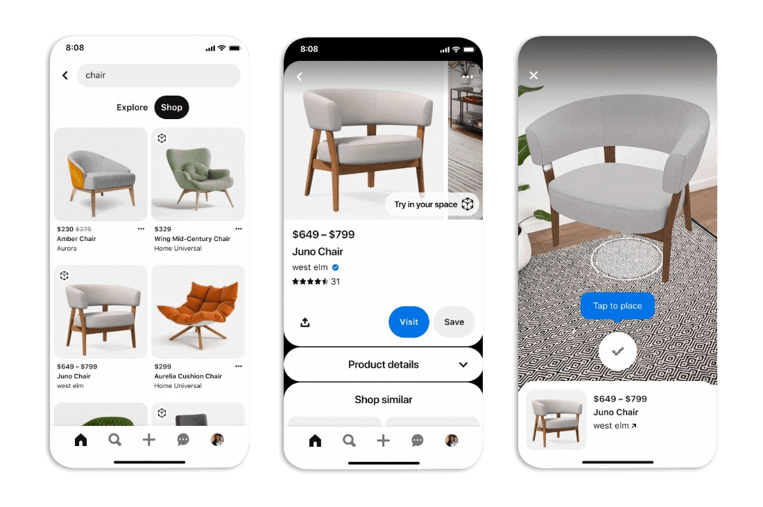 Pinterest Lens Try On for Home Decor