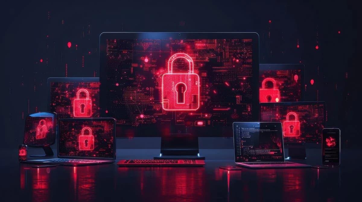 Illustration officielle d'écrans verrouillés par un ransomware. Source : Cybermalveillance.gouv.fr