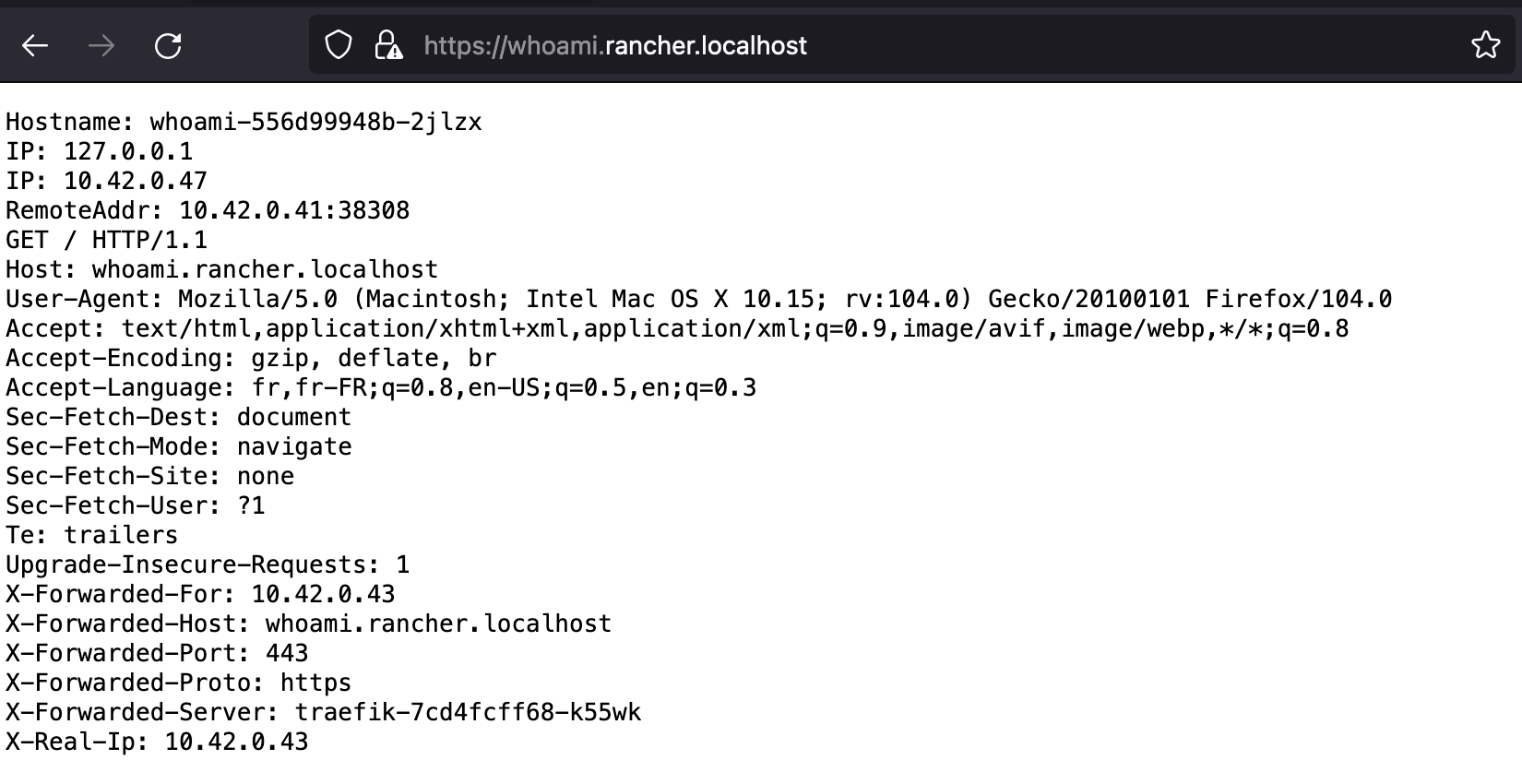 Service Whoami Déployé En Localhost Via Helm